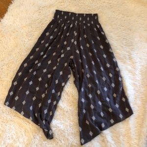 Purple High Waisted Flowy Pants